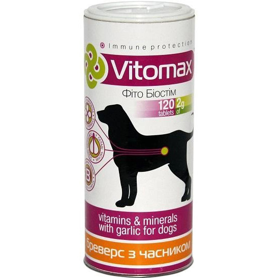 Бреверс VITOMAX с пивными дрожжами и чесноком для собак 120 шт (4820150200039)