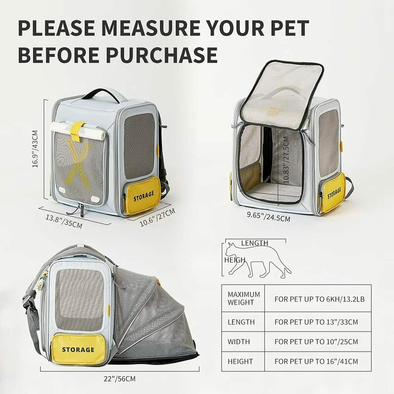 Замовити Рюкзак-перенесення PETKIT PBreezy X Zone Pet Carrier Yellow/Grey (P7703)