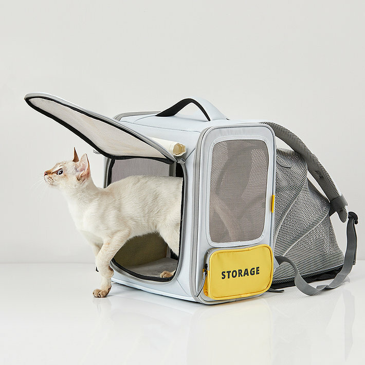 Зовнішній вигляд Рюкзак-перенесення PETKIT PBreezy X Zone Pet Carrier Yellow/Grey (P7703)