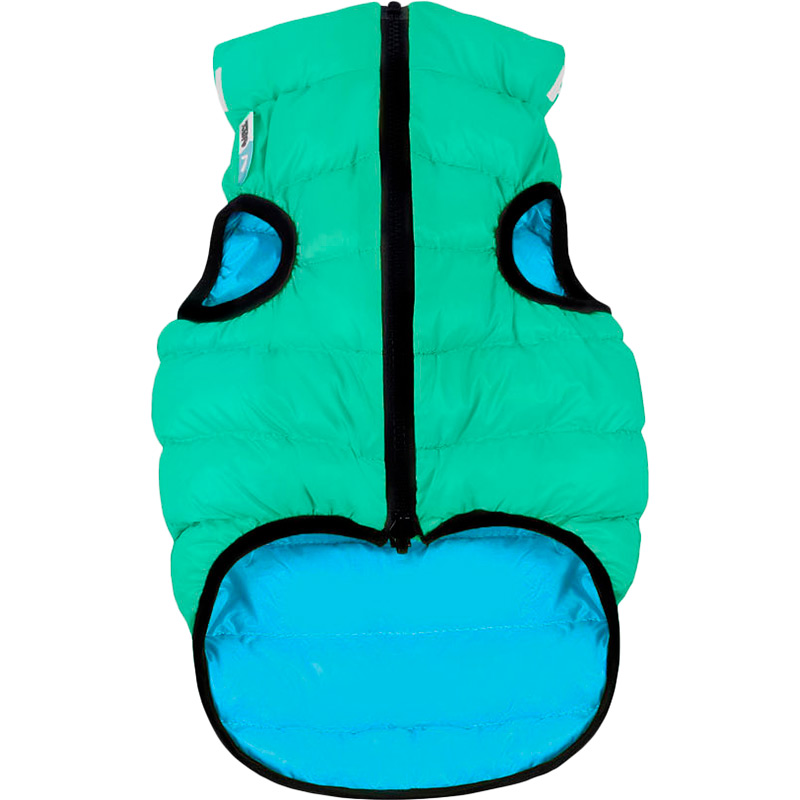 

Куртка для собак AIRYVEST двусторонняя Lumi L 65 Green/Blue (2324), Курточка Lumi двостороння, світиться в темряві, L