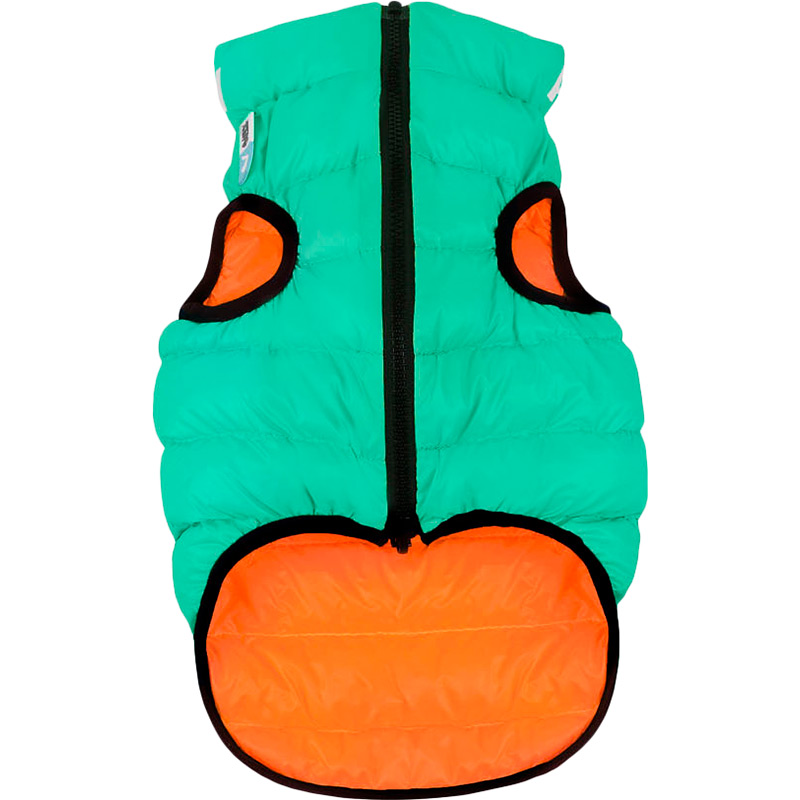 

Куртка для собак AIRYVEST двусторонняя Lumi M 45 Green/Orange (2253), Курточка Lumi двостороння, світиться в темряві, M