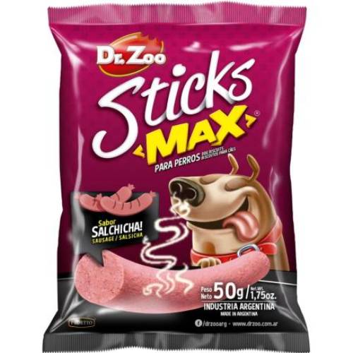 Палички DR ZOO Sticks max зі смаком ковбаски 50 г (7798182081049)