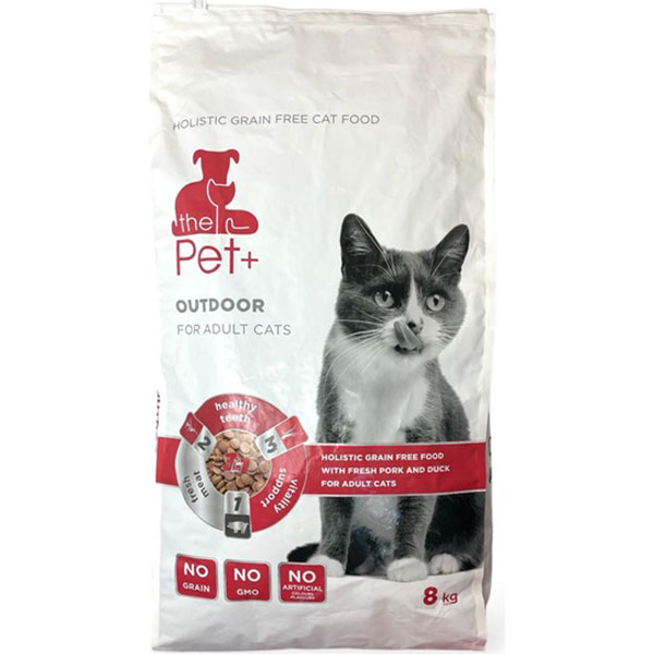 Сухой корм для взрослых кошек THEPET+ Cat Outdoor со свининой и уткой 8 кг (8595237020416)