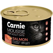 Вологий корм CARNIE м'ясний мус з лососем, хлорелою та насінням льону для дорослих кішок 85 г (4820255195612)