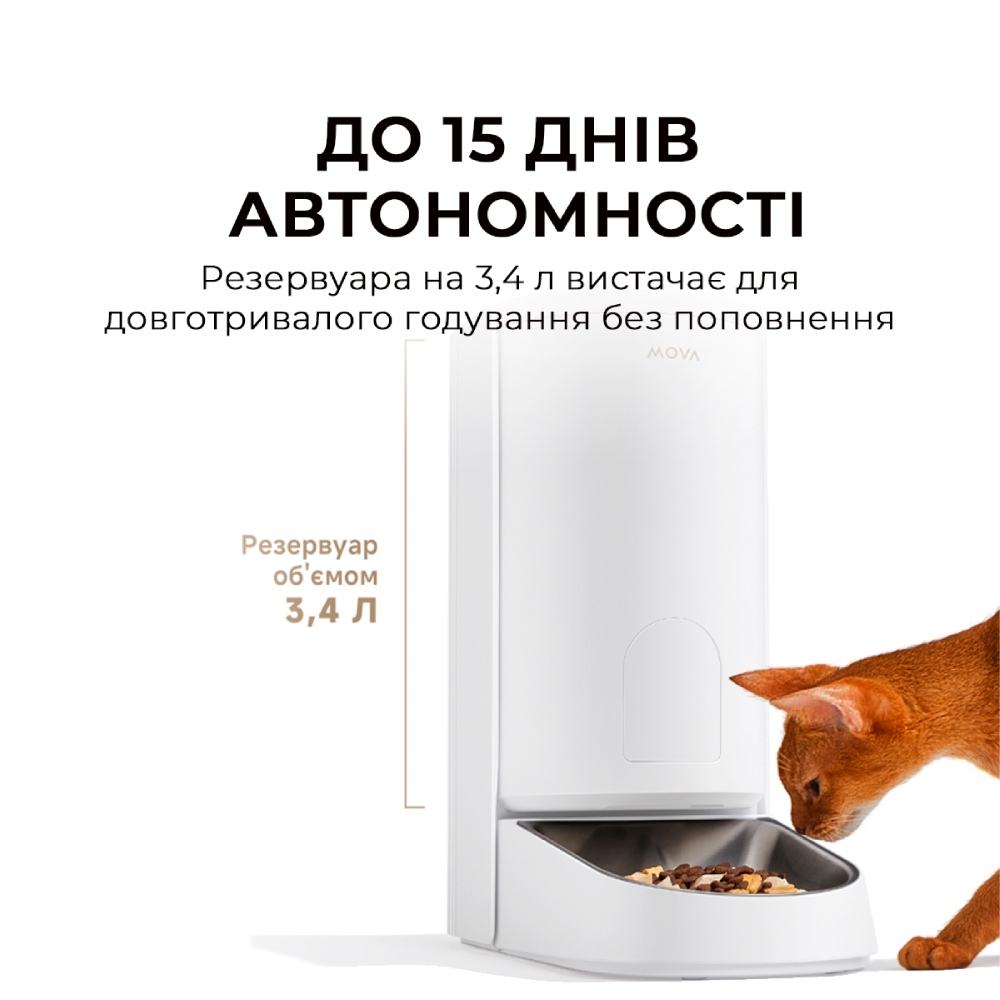 Смарт годівниця MOVA PET Feeder PF10 Pro (PF10A) Об'єм 3.4