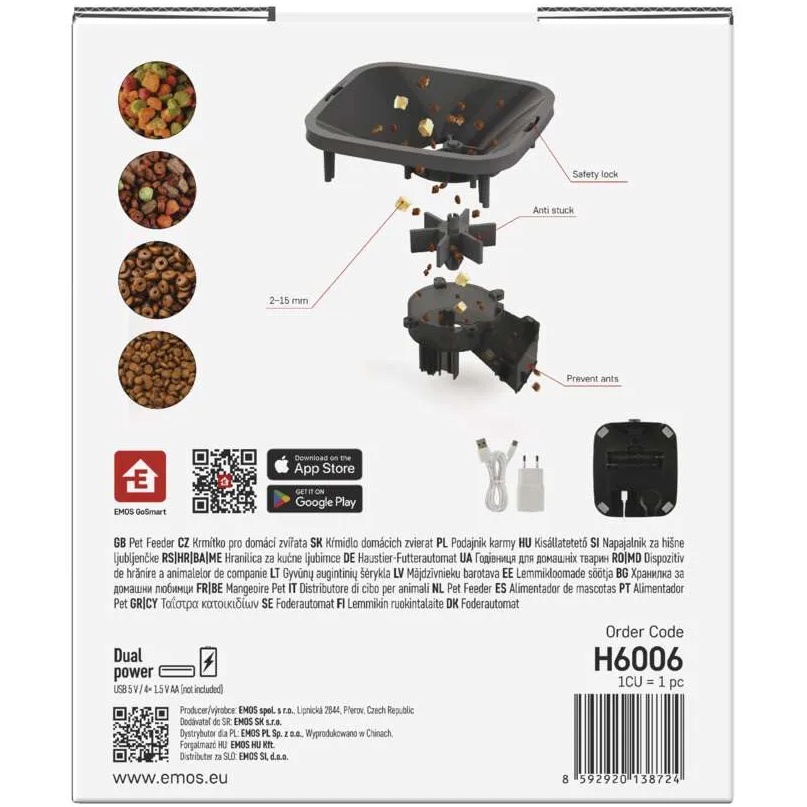Фото 20 Автоматична годівниця EMOS GOSMART 6 л (H6006)