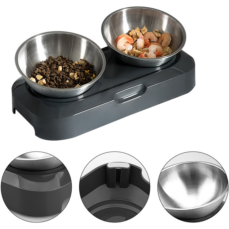 Миска подвійна для тварин LAPKA (LPK-27) Особливості Розміри: 29 x 14.7 x 8 см