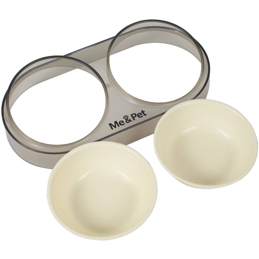 Годівниця подвійна ME&PET White (NMP28-1) Матеріал пластик