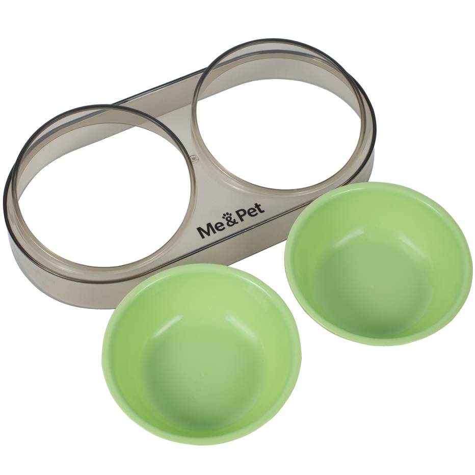 Годівниця подвійна ME&PET Green (NMP28-2) Матеріал пластик