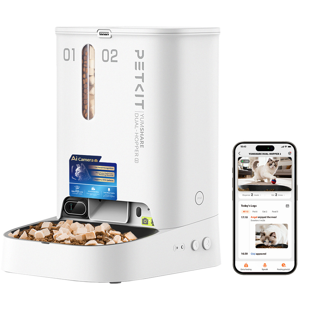Смарт-кормушка PETKIT YUMSHARE DUAL-HOPPER 2 with Cam (P592) Тип автоматическая кормушка