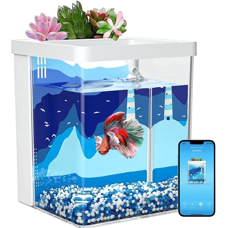 Розумний акваріум ERAARK Smart Fish Tank MINI 5 л (4106) Форма пряма