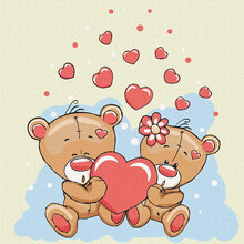 Картина по номерам ARTCRAFT Пара мишек 30 x 30 см (15537-AC)