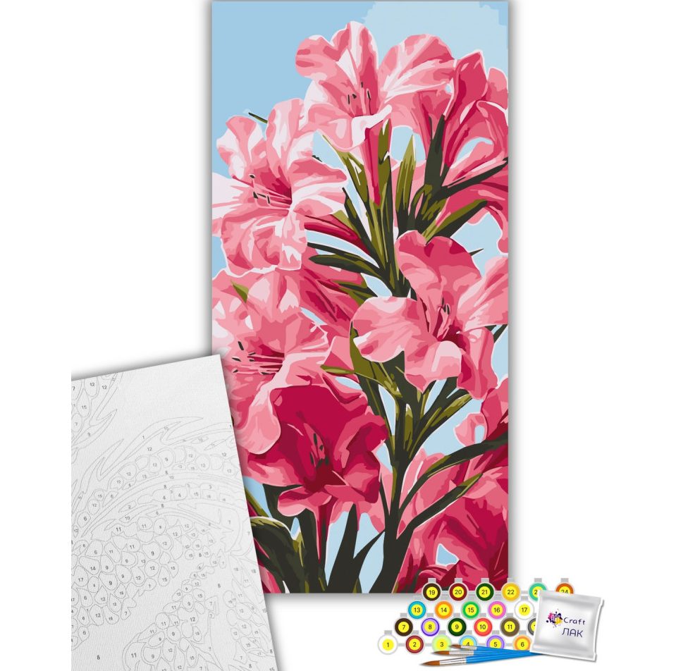 Картина по номерам ARTCRAFT Pink flowers 40 х 80 см (13100-AC) Сюжет  цветы