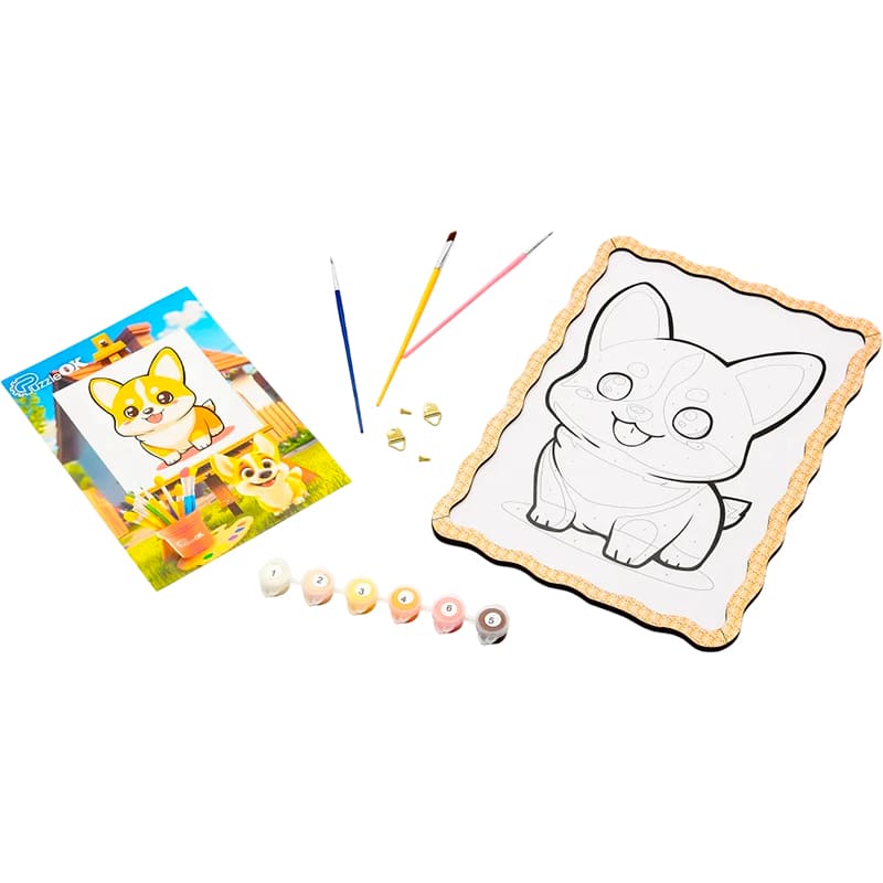 Картина по номерам PUZZLEOK Корги 29 х 21 см (Puz-22941) Сюжет  животные