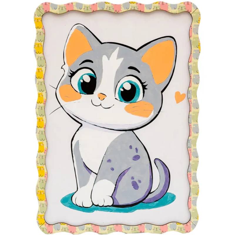 Картина по номерам PUZZLEOK Котик 29 х 21 см (Puz-22945) Сюжет  животные