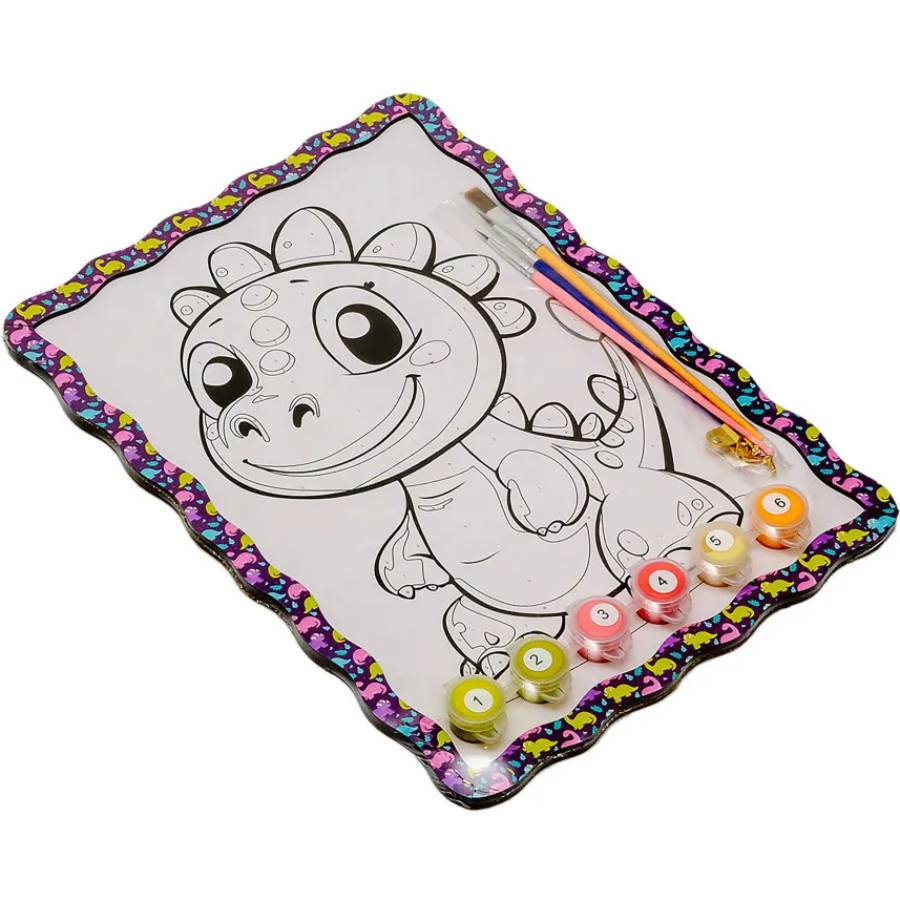 Картина по номерам PUZZLEOK Динозаврик 29 х 21 см (Puz-22946) Размер картины 29 x 21