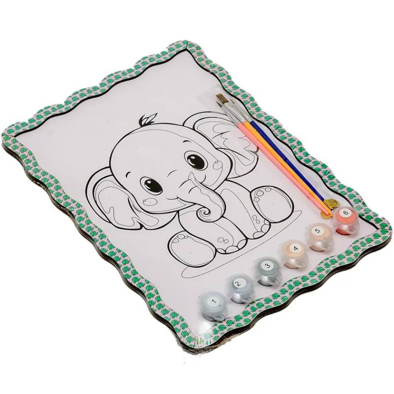 Картина за номерами PUZZLEOK Слоник 29 х 21 см (Puz-22949) Сюжет  тварини