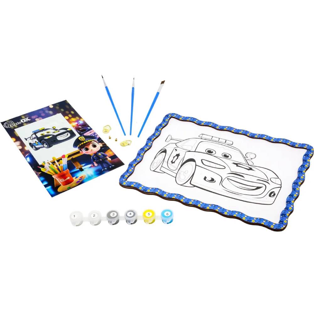 Картина за номерами PUZZLEOK Поліцейська машинка А4 (Puz-22952)