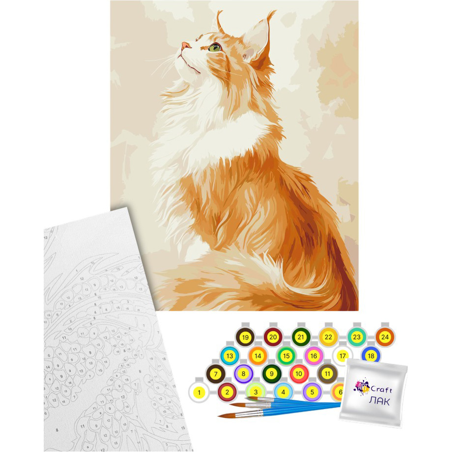 Картина за номерами ARTCRAFT Рудий менй-кун 40х50 см (11704-AC) Сюжет  тварини