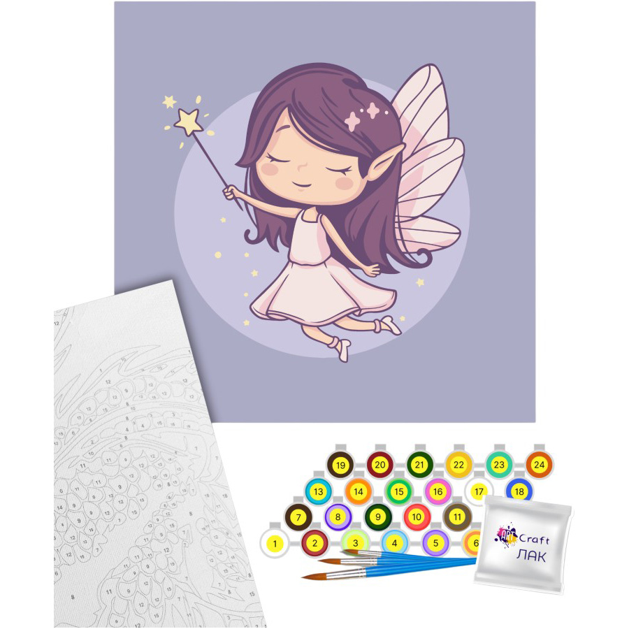 Картина за номерами ARTCRAFT Фея Еллі та чарівна паличка 30х30 см (15650-AC) Сюжет  діти на картині