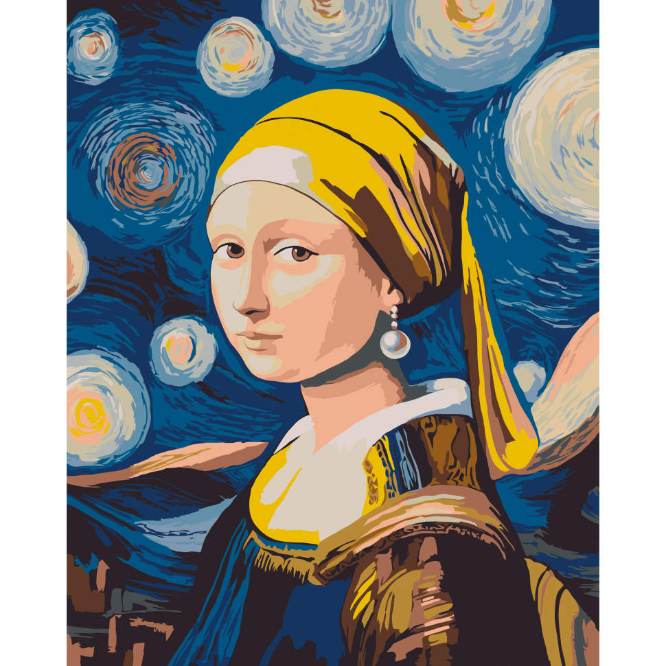 Картина по номерам ARTCRAFT Мона с жемчужной сережкой 40х50 см (10181-AC)