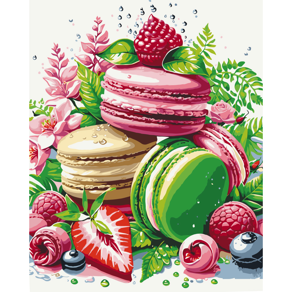 Картина за номерами ARTCRAFT Ягідний десерт "Макаруни" 40х50 см (12048-AC)