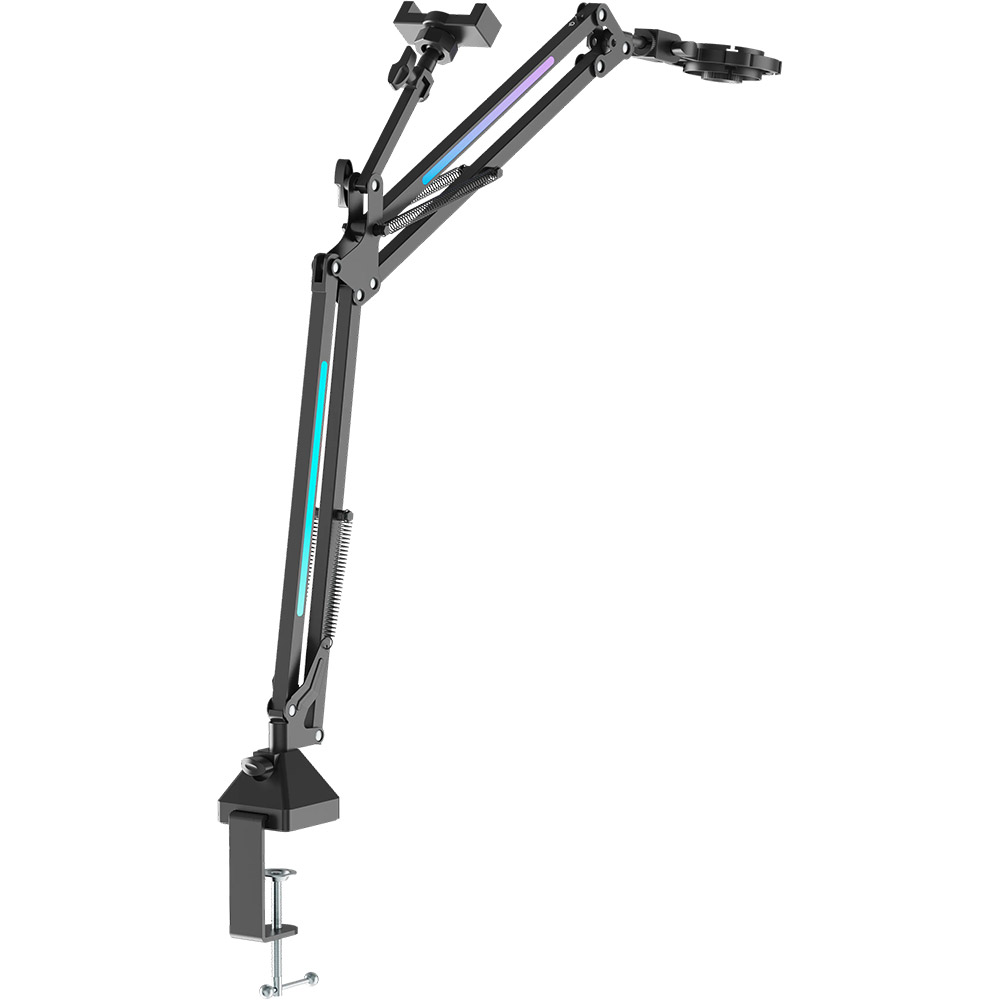 Мікрофонна стійка OFFICEPRO SA730B RGB Black Додатково Максимальне навантаження: до 1,5 кг; Регульоване RGB-підсвічування з 6 динамічними та 8 кольоровими режимами