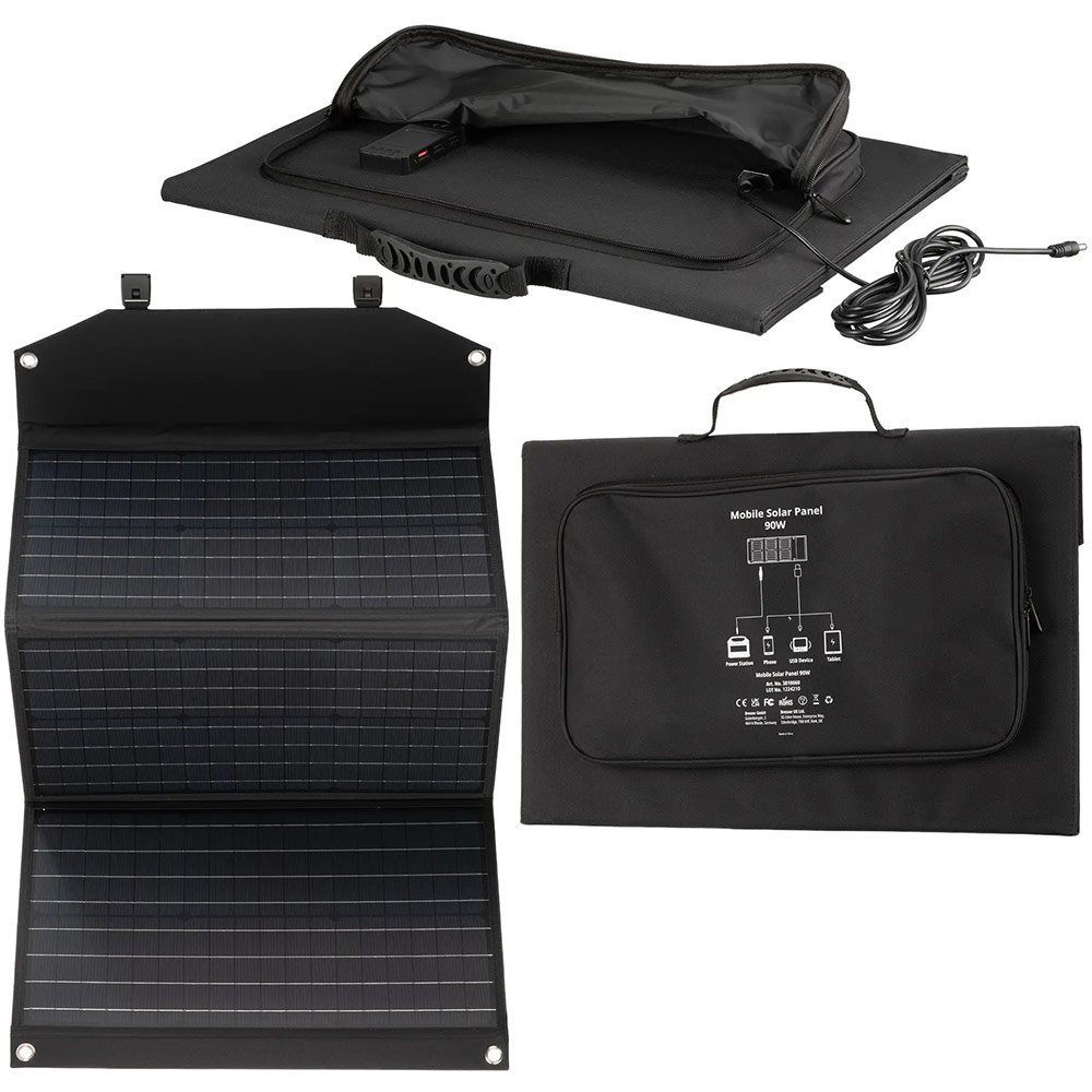 Сонячна панель BRESSER Mobile Solar Charger 90 Watt USB DC (3810060) Підходить для заряджання ноутбуків