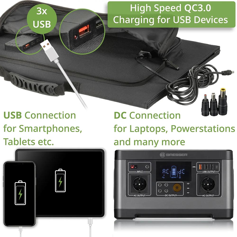 Внешний вид Солнечная панель BRESSER Mobile Solar Charger 60 Watt USB DC (3810050)