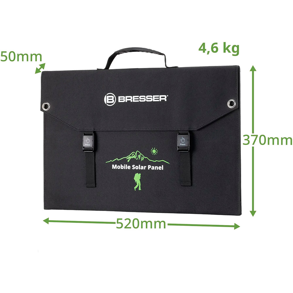 Сонячна панель BRESSER Mobile Solar Charger 120 Watt USB DC (3810070) Підходить для заряджання смартфонів