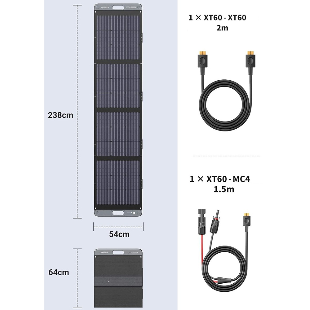 Фото Солнечная панель UGREEN Solar Panel SC200 200W IP67 MPPT XT60+MC4 (15114)