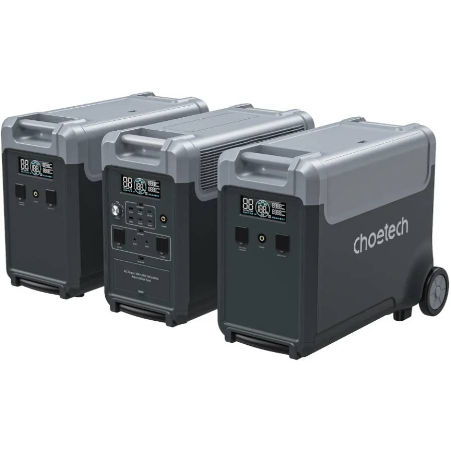 Дополнительная батарея CHOETECH 3840Wh Black (BS066-Battery) Дополнительно Разъем Anderson; разъем XT60; время зарядки от солнечной панели: 2 часа; время зарядки от розетки: 2 часа