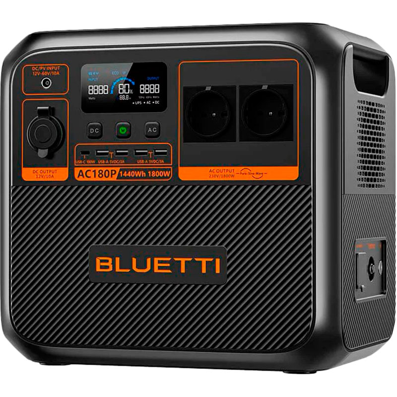 Зарядна станція BLUETTI AC180P 1440Wh 1800W Спосіб заряджання від сонячної батареї