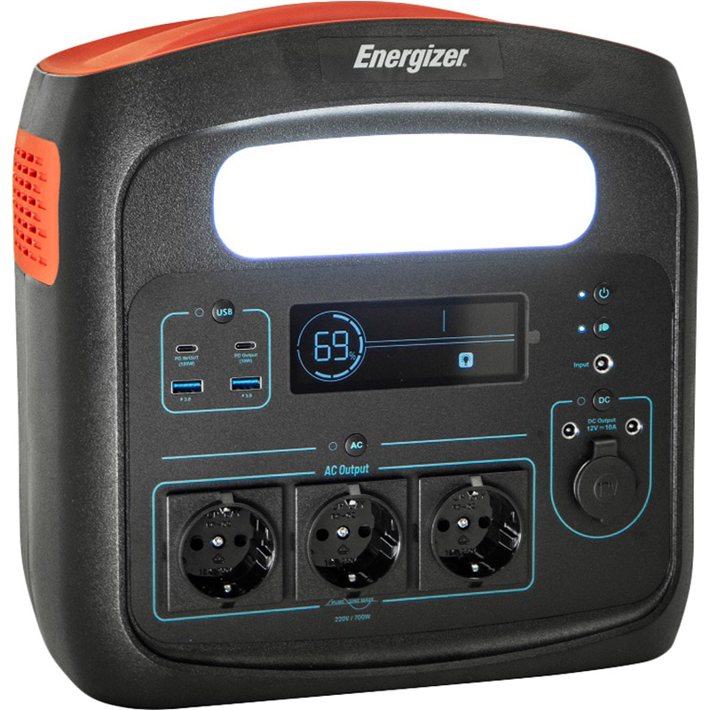 Зарядная станция ENERGIZER PPS960W1 - 960Wh AC 700W/100W PD/2xUSB/2xDC Способ зарядки от сети