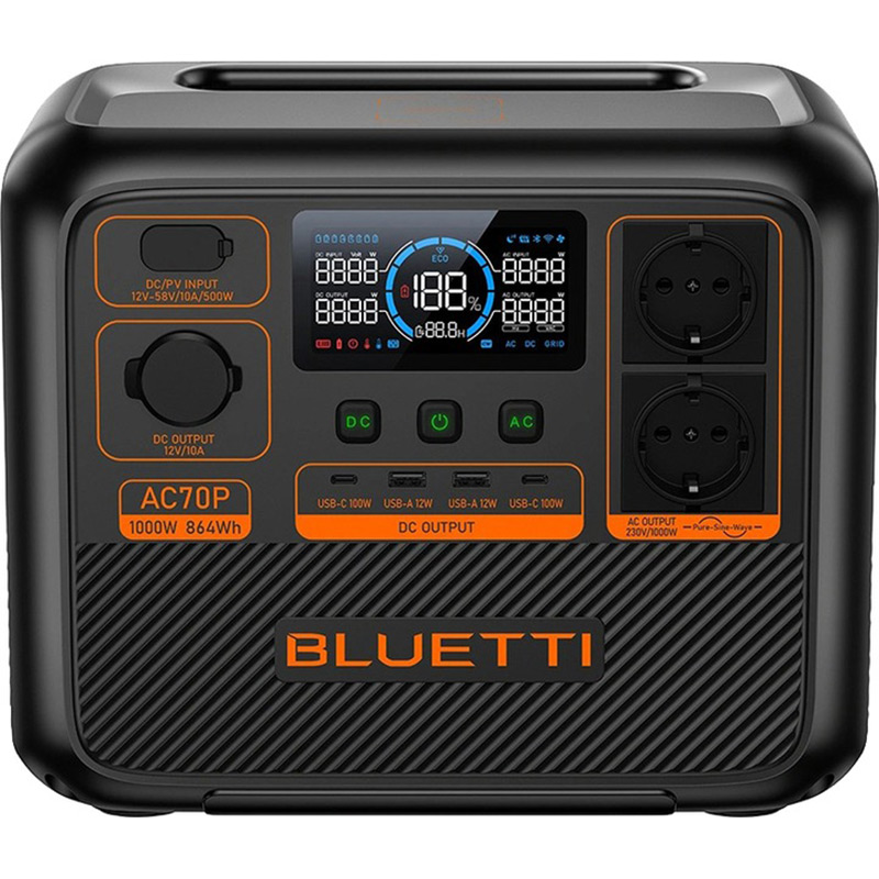 Зарядна станція BLUETTI AC70P 1000W 864Wh LiFePO4 Portable Power Station Зарядна станція BLUETTI AC70P 1000W 864Wh LiFePO4 Portable Power Station