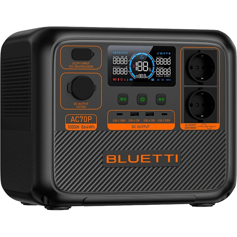 Зарядна станція BLUETTI AC70P 1000W 864Wh LiFePO4 Portable Power Station Спосіб заряджання від автомобільної зарядки