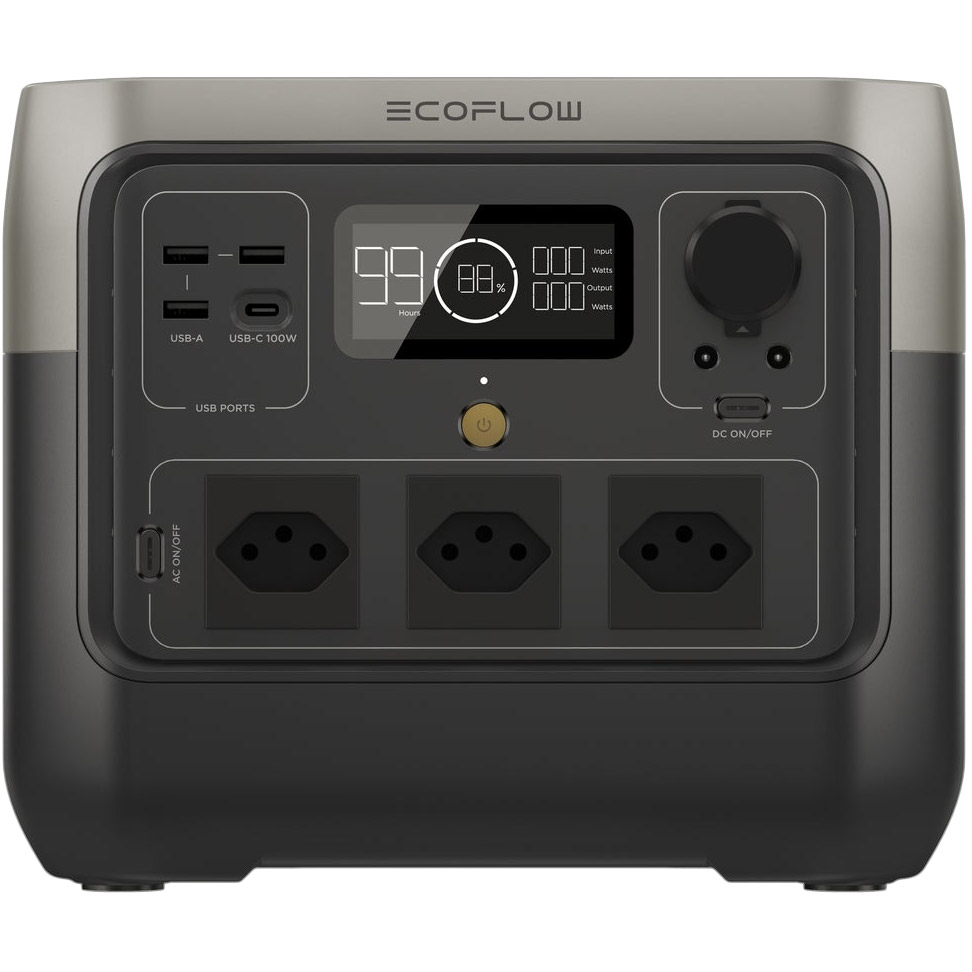 Зарядная станция ECOFLOW RIVER 2 Pro 768Wh 800Вт 213333 mAh швейцарские розетки + переходник на евровилку в комплекте (2070050620013)