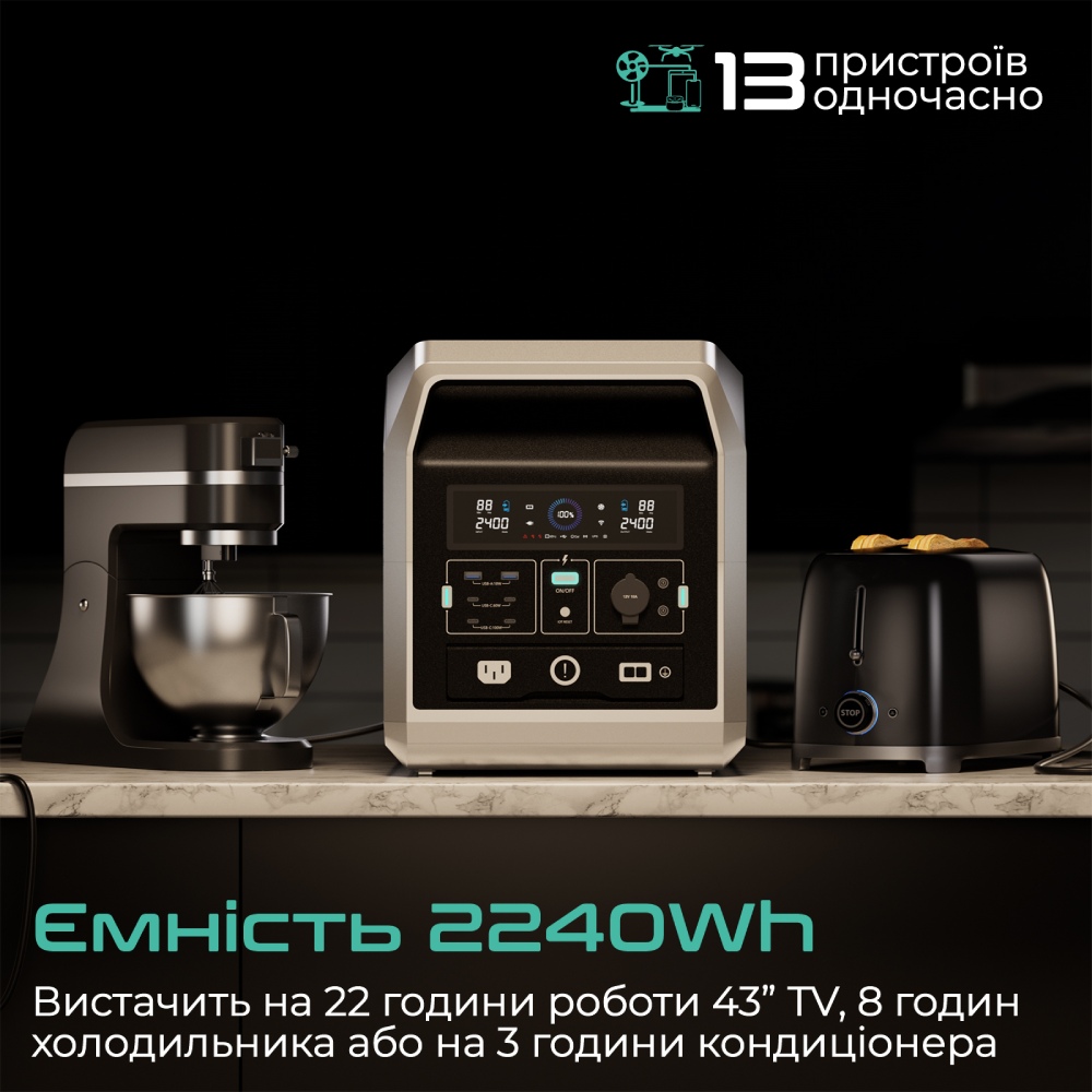 Замовити Зарядна станція VIGORPOOL 2240Wh Captain 2400 (VP61-EU)