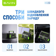 Зарядна станція BAVIN BST-650 650Вт Black\Green (BST-650-BGR)