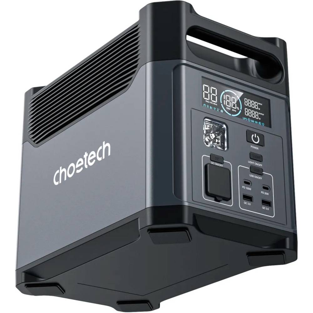 Зарядна станція CHOETECH Bidirectional Charging Powerstation 61 1200W Gray (BS061) Спосіб заряджання від мережі