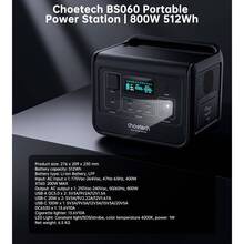 Зарядна станція CHOETECH Power Station Black (BS060)
