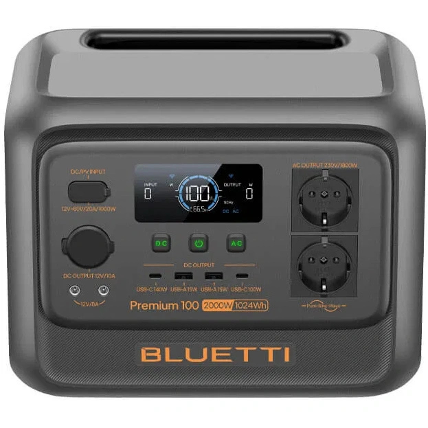 Зарядна станція BLUETTI Premium 100 V2 1000Wh 277000mAh 2000W (PB931460) Номінальна потужність 2000