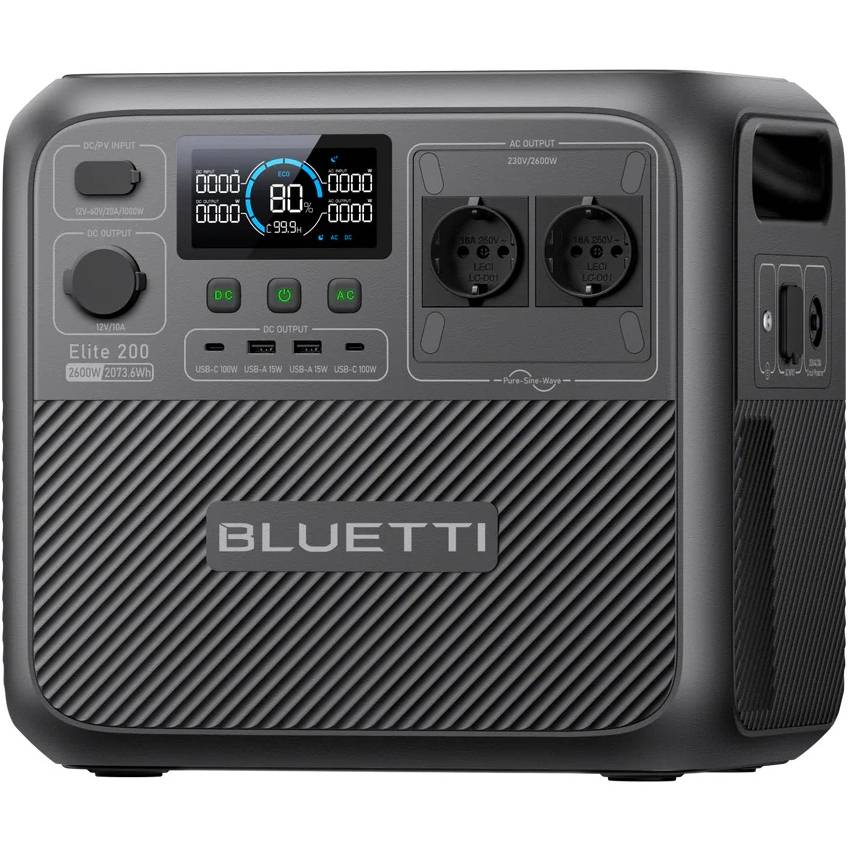Зарядна станція BLUETTI Elite 200 V2 2600W Portable Power Station (Elite200V2) Спосіб заряджання від сонячної батареї