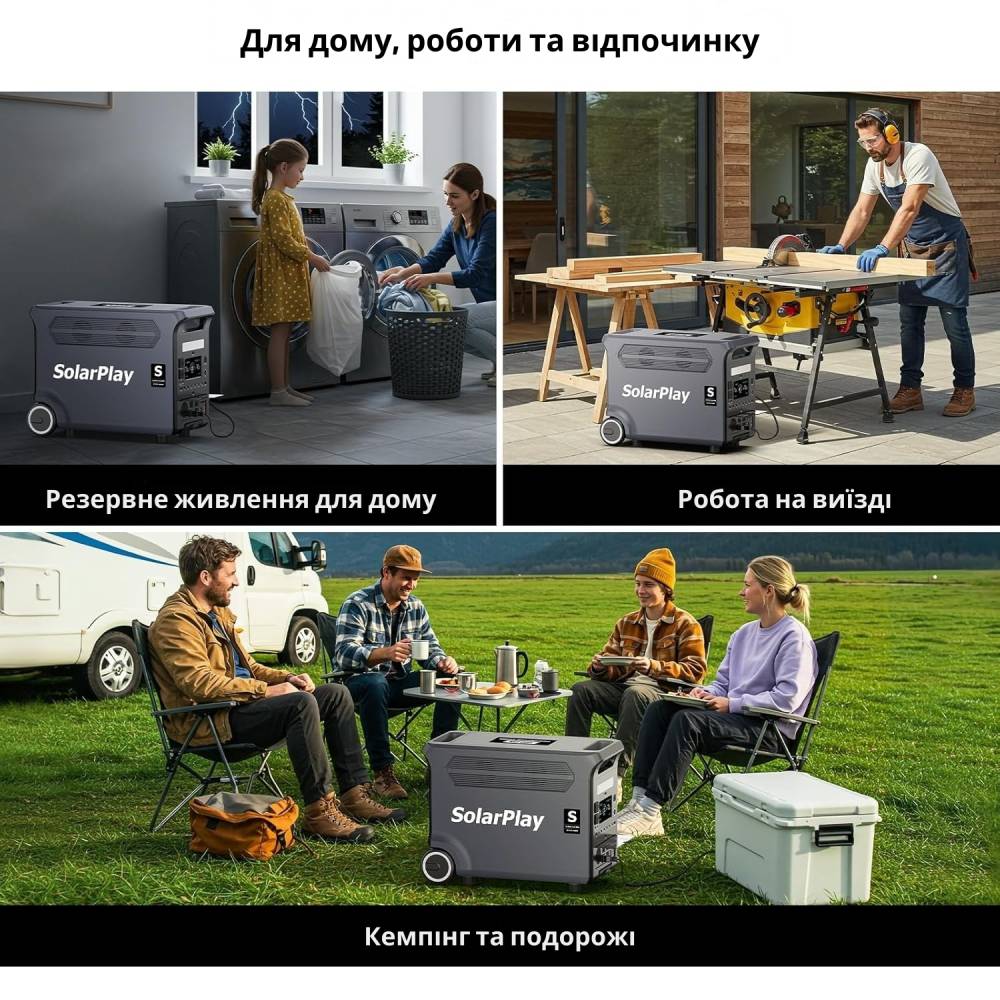 Зовнішній вигляд Зарядна станція SOLARPLAY Q3600 3600W/3840Wh Black (714971)