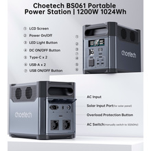 Зарядная станция CHOETECH 1200W PS Wifi+Bt 1024Wh (BS061-BQB)
