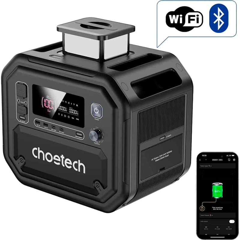 Зарядна станція CHOETECH BS064 2500W/2160Wh Спосіб заряджання від мережі