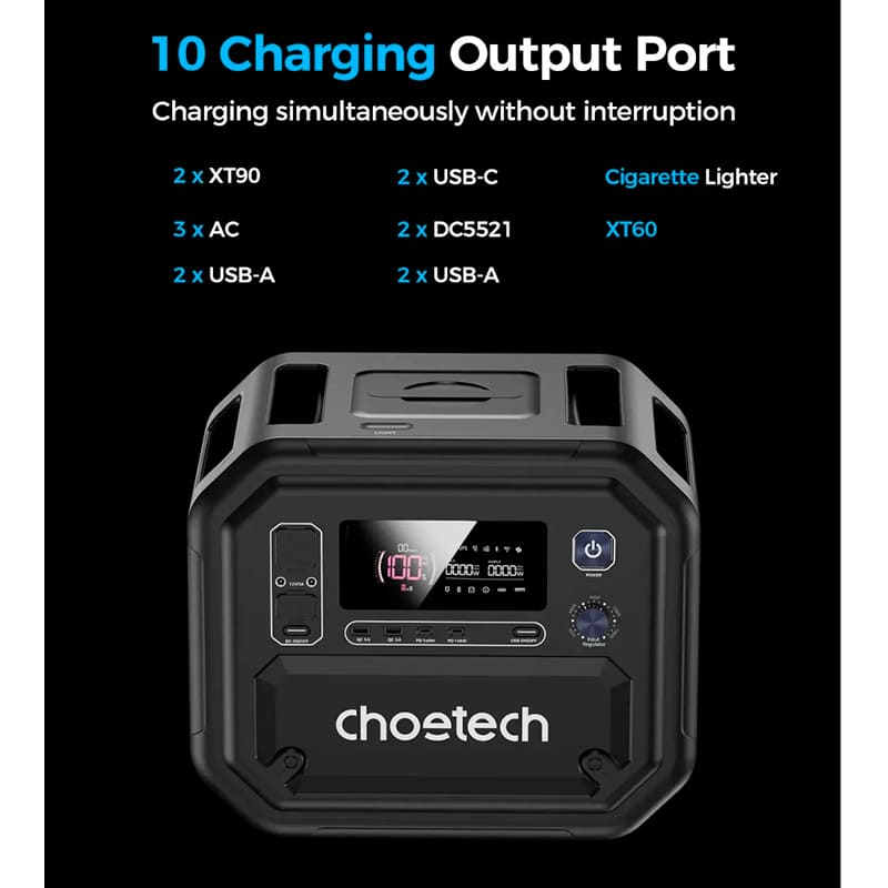 Зарядна станція CHOETECH BS064 2500W/2160Wh Ємність 2160