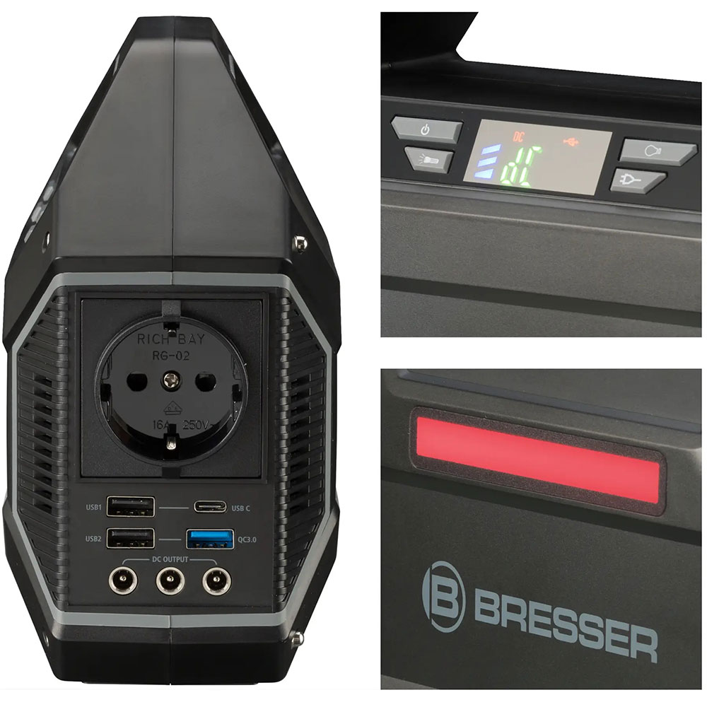 Зарядная станция BRESSER Portable Power Supply 100 Watt (3810000) Способ зарядки от солнечной батареи