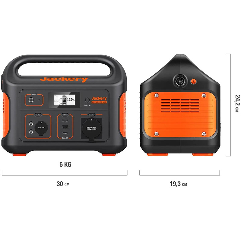 Зарядная станция JACKERY Explorer 500EU (70-0500-EUO001) Способ зарядки от автомобильной зарядки