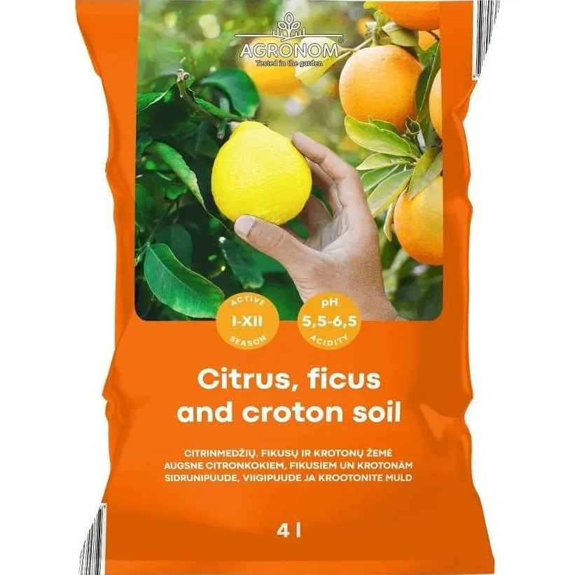 Торфосмесь SEKLOS 904040 Agronom для цитрусовых растений инжира и кротонов 4 л (904040)